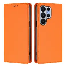 OEM - Pl&aring;nboksfodral f&ouml;r Samsung Galaxy S26 Ultra Konstl&auml;der RFID - Orange