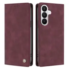 OEM - Pl&aring;nboksfodral f&ouml;r Samsung Galaxy S26 Ultra Konstl&auml;der RFID - Vinr&ouml;d