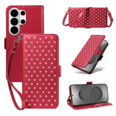 OEM - Pl&aring;nboksfodral f&ouml;r Samsung Galaxy S26 Ultra Konstl&auml;der - R&ouml;d