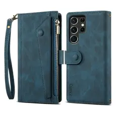 ESEBLE - ESEBLE Pl&aring;nboksfodral f&ouml;r Samsung Galaxy S26 Ultra Konstl&auml;der St&auml;ll - Bl&aring;