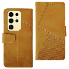 IDEWEI - IDEWEI Pl&aring;nboksfodral f&ouml;r Samsung Galaxy S26 Ultra Konstl&auml;der St&auml;ll - Brun