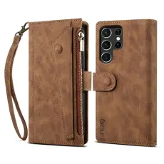 ESEBLE - ESEBLE Pl&aring;nboksfodral f&ouml;r Samsung Galaxy S26 Ultra Konstl&auml;der St&auml;ll - Brun