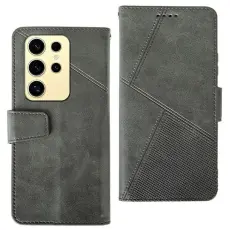 IDEWEI - IDEWEI Pl&aring;nboksfodral f&ouml;r Samsung Galaxy S26 Ultra Konstl&auml;der St&auml;ll - Gr&aring;