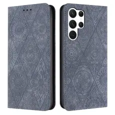 OEM - Pl&aring;nboksfodral f&ouml;r Samsung Galaxy S26 Ultra Konstl&auml;der St&auml;ll - Gr&aring;