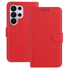 OEM - Pl&aring;nboksfodral f&ouml;r Samsung Galaxy S26 Ultra Konstl&auml;der St&auml;ll - R&ouml;d