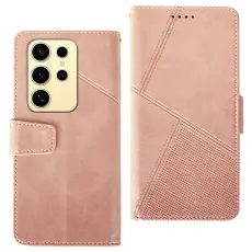 IDEWEI - IDEWEI Pl&aring;nboksfodral f&ouml;r Samsung Galaxy S26 Ultra Konstl&auml;der St&auml;ll - Rosa