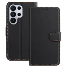 OEM - Pl&aring;nboksfodral f&ouml;r Samsung Galaxy S26 Ultra Konstl&auml;der St&auml;ll - Svart