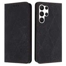 OEM - Pl&aring;nboksfodral f&ouml;r Samsung Galaxy S26 Ultra Konstl&auml;der St&auml;ll - Svart