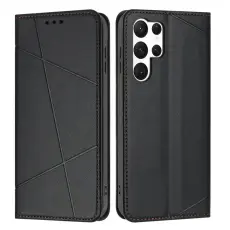 OEM - Pl&aring;nboksfodral f&ouml;r Samsung Galaxy S26 Ultra Konstl&auml;der St&auml;ll - Svart