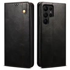 OEM - Pl&aring;nboksfodral f&ouml;r Samsung Galaxy S26 Ultra Konstl&auml;der St&auml;ll - Svart