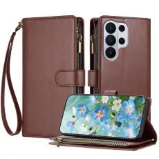 OEM - Pl&aring;nboksfodral f&ouml;r Samsung Galaxy S26 Ultra Konstl&auml;der Stativ - Brun