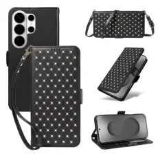 OEM - Pl&aring;nboksfodral f&ouml;r Samsung Galaxy S26 Ultra Konstl&auml;der - Svart