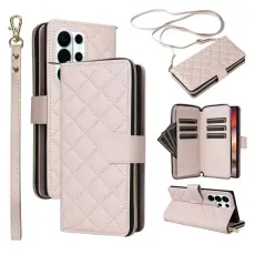 OEM - Pl&aring;nboksfodral f&ouml;r Samsung Galaxy S26 Ultra Konstl&auml;der - Beige