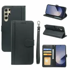 OEM - Pl&aring;nboksfodral f&ouml;r Samsung Galaxy S26 Ultra Magnetiskt Konstl&auml;der - Svart