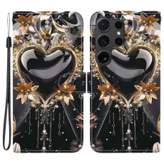 OEM - Pl&aring;nboksfodral f&ouml;r Samsung Galaxy S26 Ultra M&ouml;nstertryck Konstl&auml;der - Svart