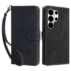 OEM - Pl&aring;nboksfodral f&ouml;r Samsung Galaxy S26 Ultra RFID Blocking Konstl&auml;der - Svart