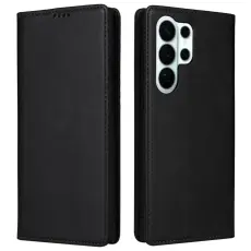 OEM - Pl&aring;nboksfodral f&ouml;r Samsung Galaxy S26 Ultra RFID Blocking Konstl&auml;der - Svart