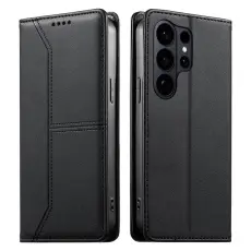 OEM - Pl&aring;nboksfodral f&ouml;r Samsung Galaxy S26 Ultra St&auml;llfunktion Konstl&auml;der - Svart