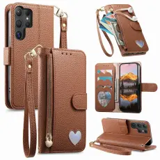 OEM - Pl&aring;nboksfodral f&ouml;r Samsung Galaxy S26 Ultra TKonstl&auml;der - Brun