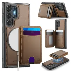 JEEHOOD - JEEHOOD Mobilskal f&ouml;r Samsung Galaxy S26 Ultra Magnetiskt Konstl&auml;der - Brun