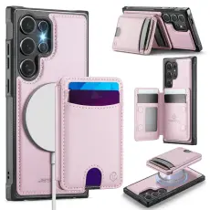 JEEHOOD - JEEHOOD Mobilskal f&ouml;r Samsung Galaxy S26 Ultra Magnetiskt Konstl&auml;der - Rosa