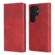 OEM - Mobilskal f&ouml;r Samsung Galaxy S26 Ultra Magnetiskt Konstl&auml;der - R&ouml;d