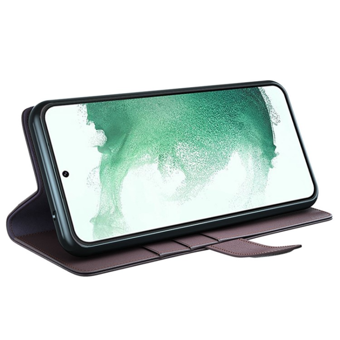 A-One Brand - Galaxy S23 Plus Plånboksfodral Äkta Läder - Brun
