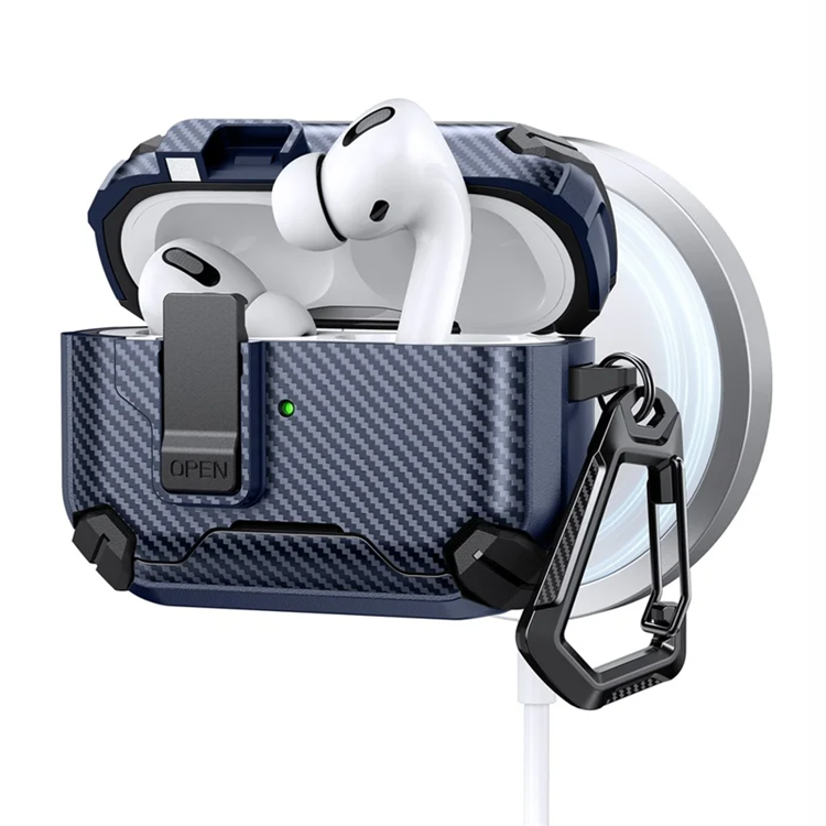 AirPods Pro 2 Skal Magsafe Carbon Fiber - Mörkblå | 2353 | AlltMobil