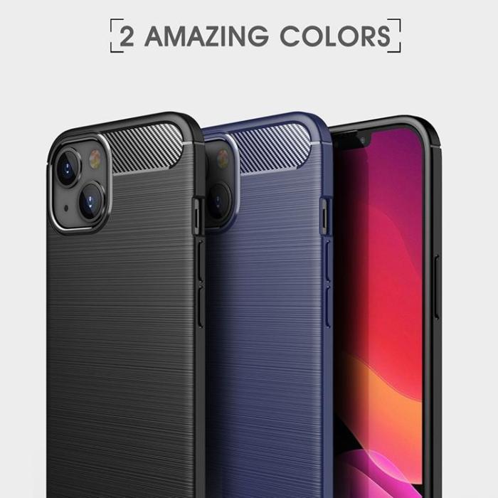 OEM - iPhone 14 Skal Carbon Fiber Texture - Svart