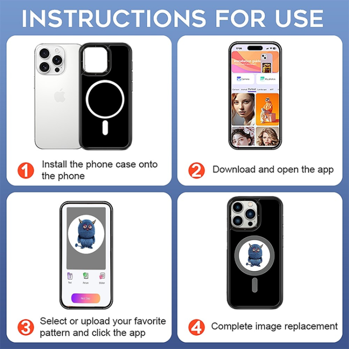 A-One Brand - iPhone 16 Pro Max Mobilskal MagSafe E-Ink NFC 6-Färgad TPU + PC