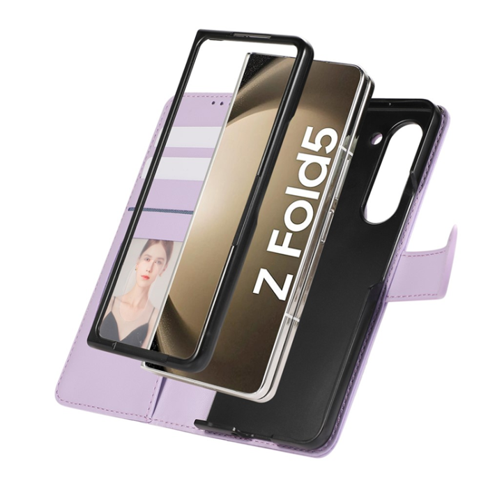 A-One Brand - Galaxy Z Fold7 Plånboksfodral 3D Rhombus Grid Imprinted - Svart