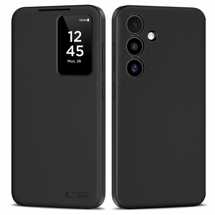 Tech-Protect - Tech-Protect Galaxy S25 Plus Plånboksfodral Smart - Matt Svart