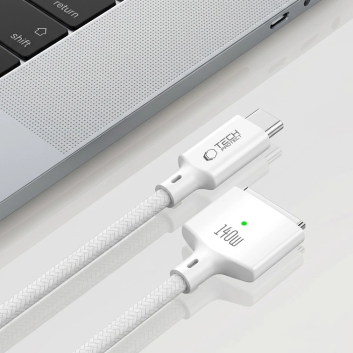 Tech-Protect - Tech-Protect Macbook-Kabel USB-C Till Magsafe 3 140w 2m Ultraboost - Vit