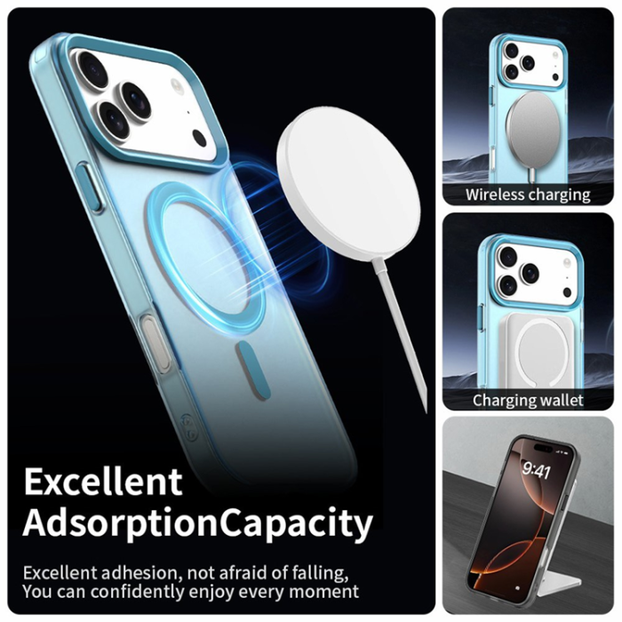 A-One Brand - iPhone 17 Pro Max Mobilskal MagSafe Anti Drop Hybrid - Blå