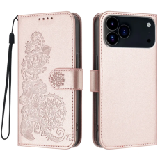 A-One Brand - iPhone 17 Pro Max Plånboksfodral Mandala Flower - Roséguld