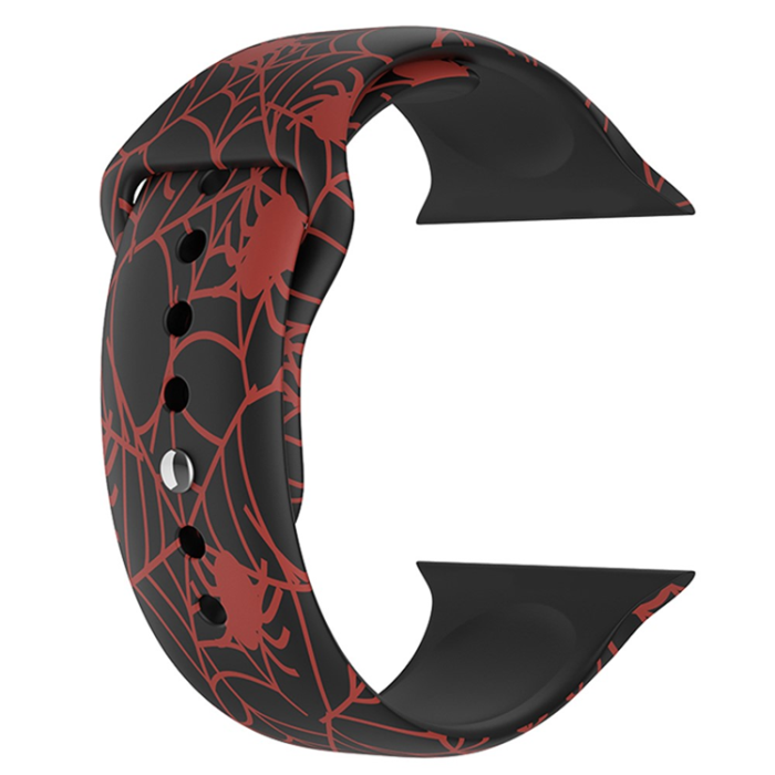 A-One Brand - Apple Watch (38/40/41mm) Armband halloween floral - Röd Spiders