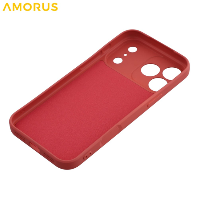 Amorus - AMORUS iPhone 17 Pro Max Mobilskal Precise Cutouts - Röd