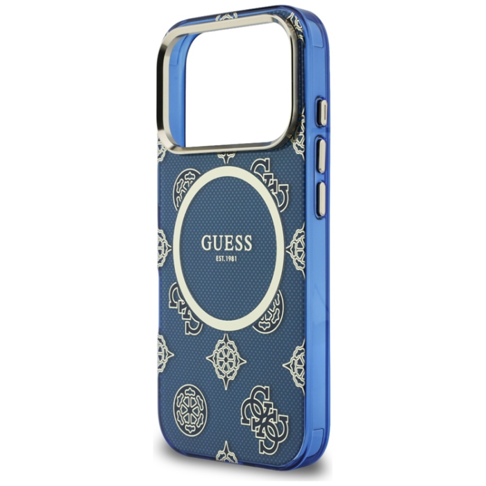 Guess - Guess Mobilskal För iPhone 17 Pro Max MagSafe IML Peony Dot - Blå
