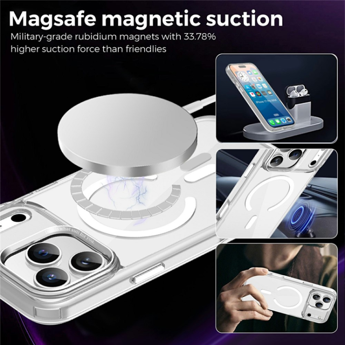 A-One Brand - iPhone 17 Pro Max Mobilskal MagSafe Transparent TPU+PC - Clear