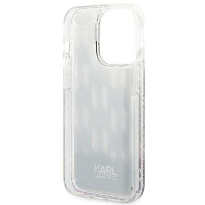 KARL LAGERFELD - Karl Lagerfeld iPhone 14 Pro Max Skal Liquid Glitter Monogram - Svart