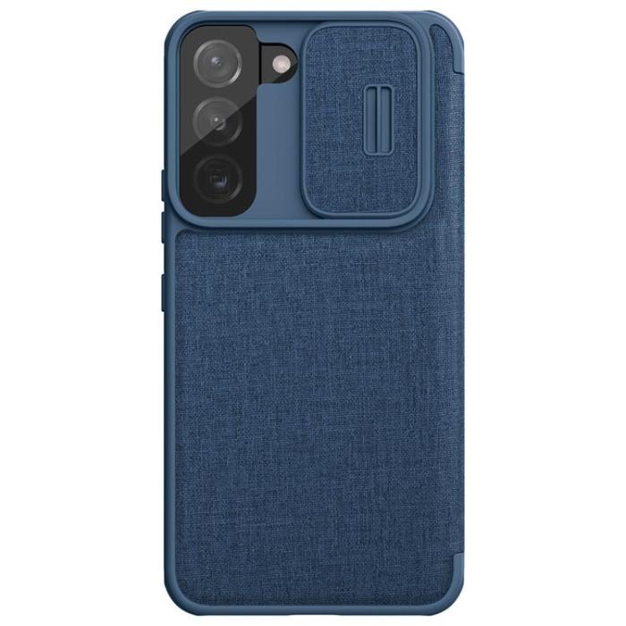 UTGATT1 - Nillkin Galaxy S22 Plus Plånboksfodral Kameraskydd Holster Flip - Blå