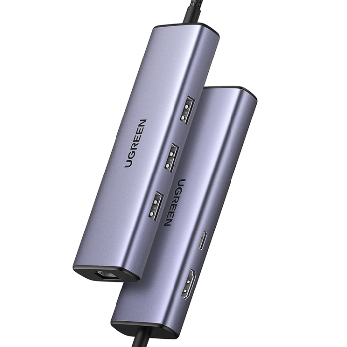 Ugreen - Ugreen 6in1 HUB USB-C Till 1x USB-C 1xHDMI 1xRJ45 3xUSB-A 3.0