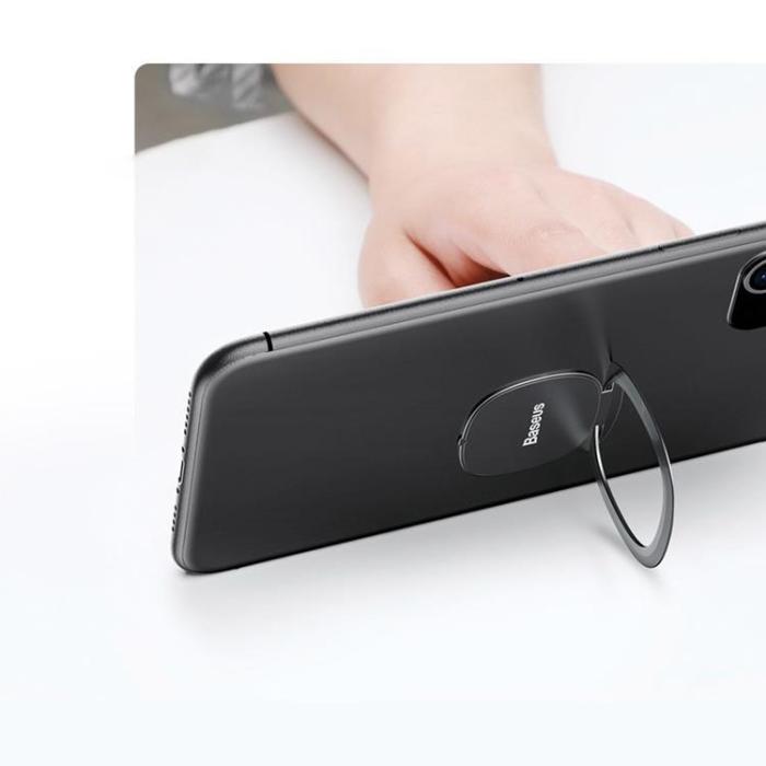BASEUS - Baseus Ringhållare Ultra-Thin Self-adhesive kickstand - Silver