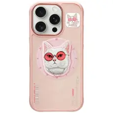 NIMMY - Nimmy iPhone 16 Pro Mobilskal MagSafe Glasses Cool Cat - Rosa