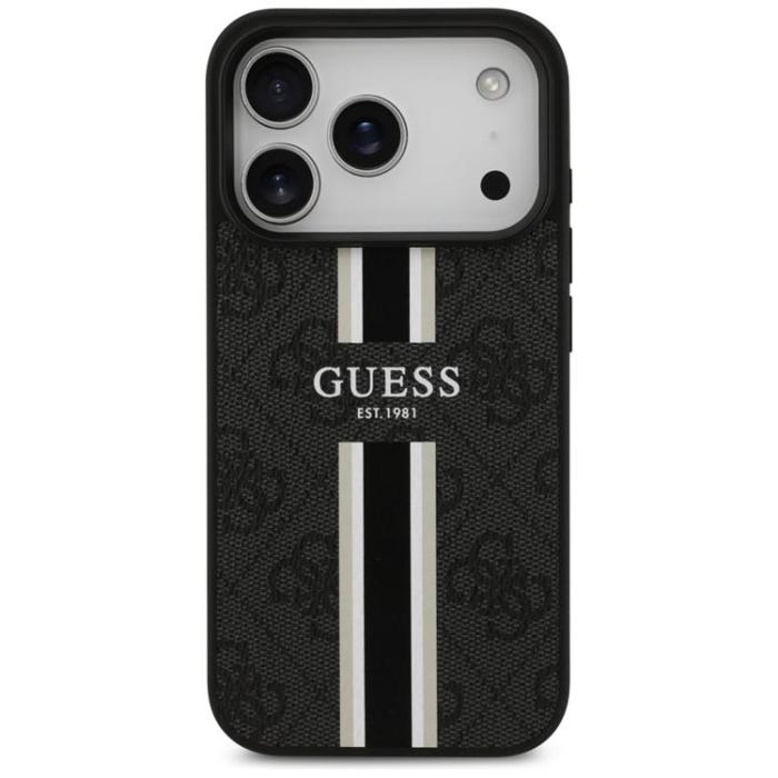 Guess - Guess iPhone 17 Pro Mobilskal MagSafe 4G Printed Stripes - Svart