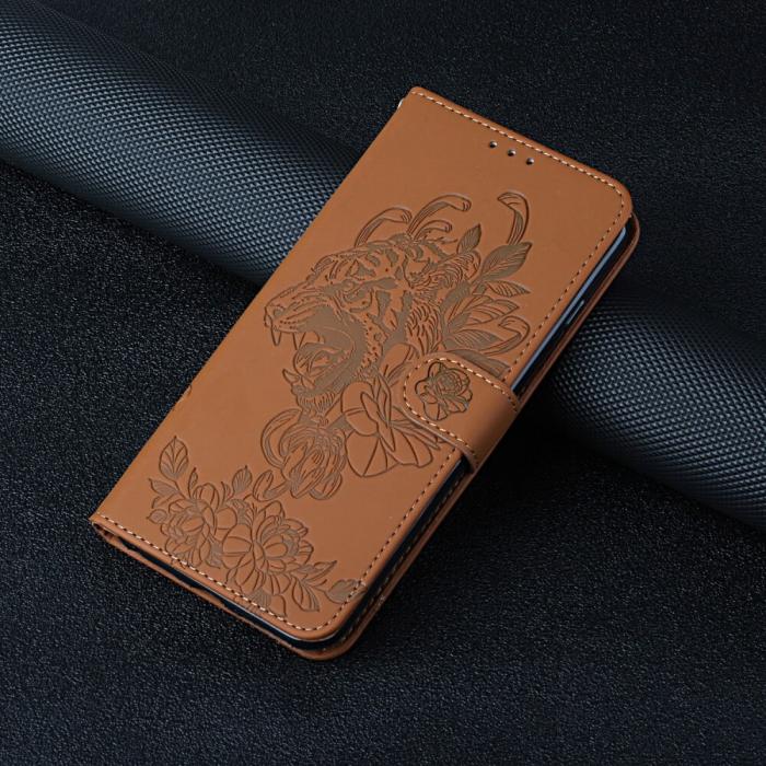 A-One Brand - Tiger Flower Plånboksfodral till Galaxy S21 - Brun