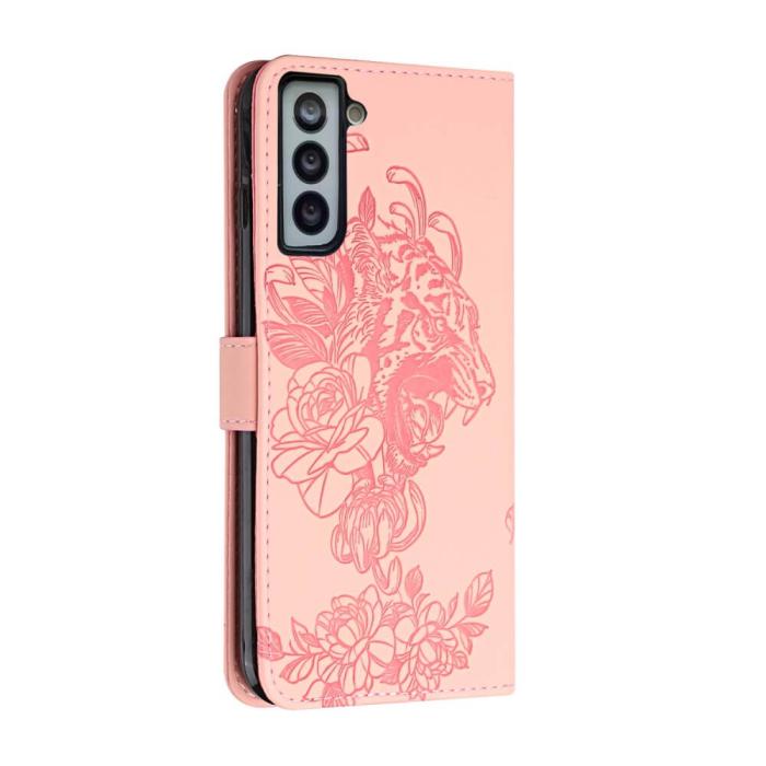 UTGATT - Tiger Flower Plånboksfodral till Galaxy S21 - Rosa