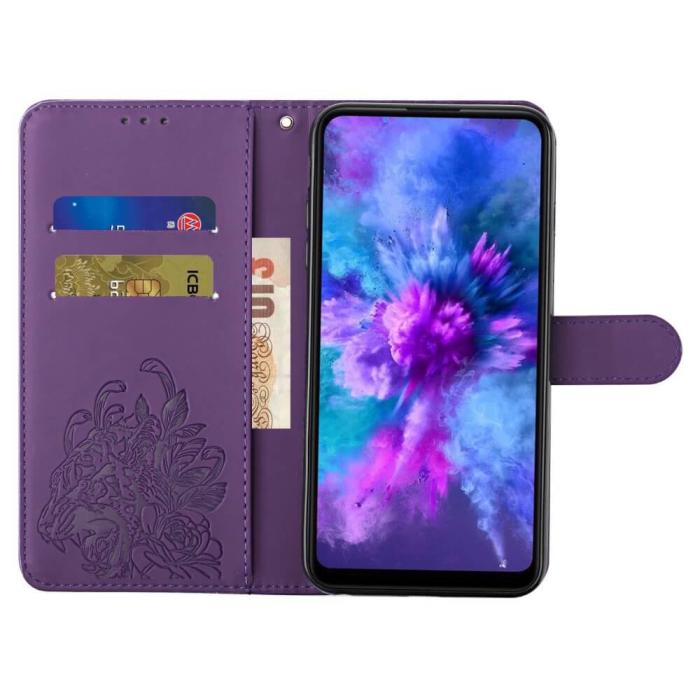 A-One Brand - Tiger Flower Plånboksfodral till Galaxy S21 - Lila