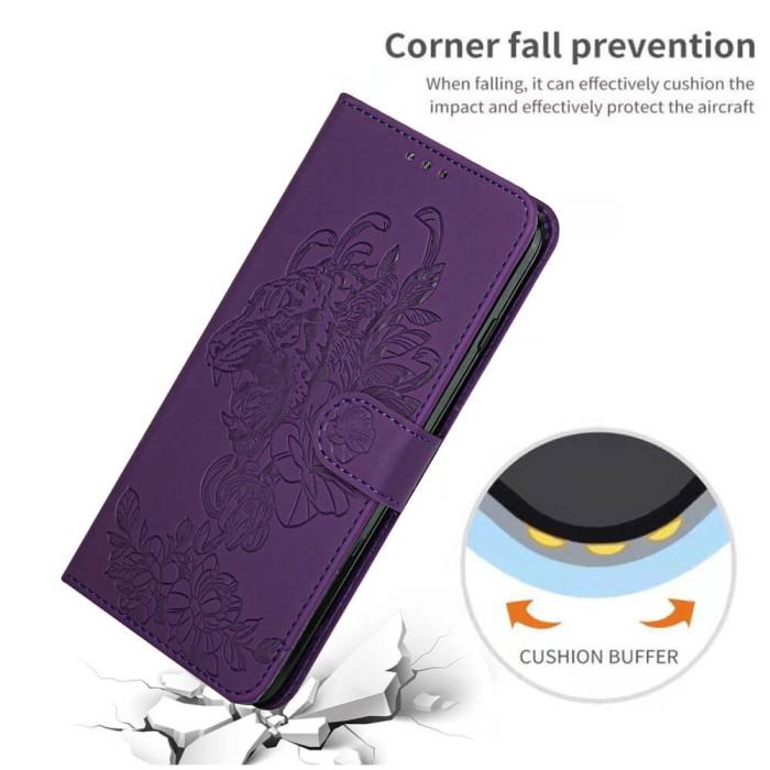 A-One Brand - Tiger Flower Plånboksfodral till Galaxy S21 - Lila