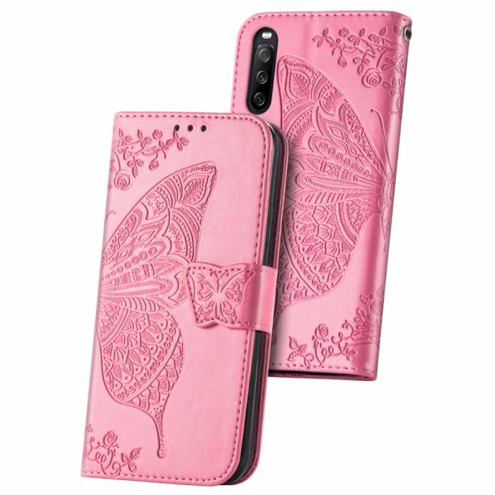 A-One Brand - Butterfly Plånboksfodral till Sony Xperia 10 III - Rosa